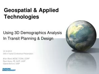 Geospatial &amp; Applied Technologies