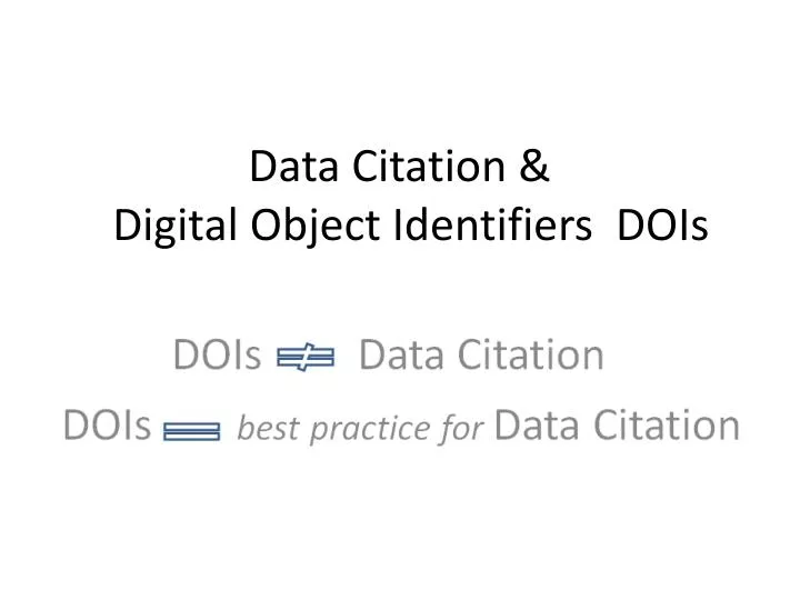 data citation digital object identifiers dois