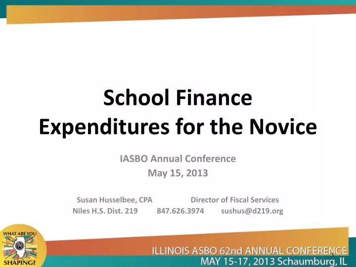 school finance expenditures for the novice