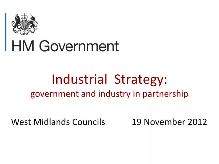 industrial strategy government and industry in partnership