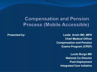 Compensation and Pension Process (Mobile Accessible)