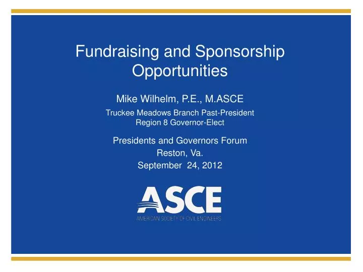fundraising and sponsorship opportunities