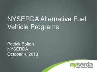 NYSERDA Alternative Fuel Vehicle Programs