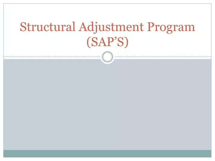 structural adjustment program sap s