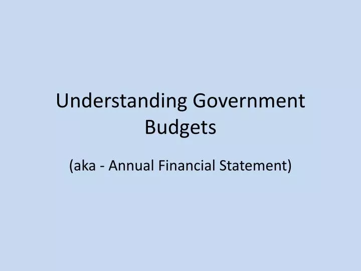 understanding government budgets