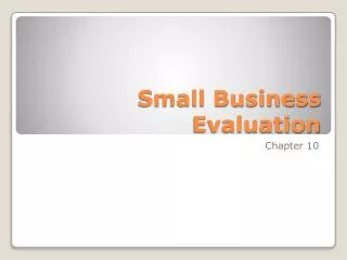 Small Business Evaluation