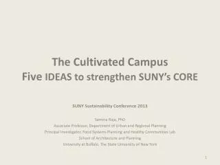 The Cultivated Campus Five IDEAS to strengthen SUNY’s CORE