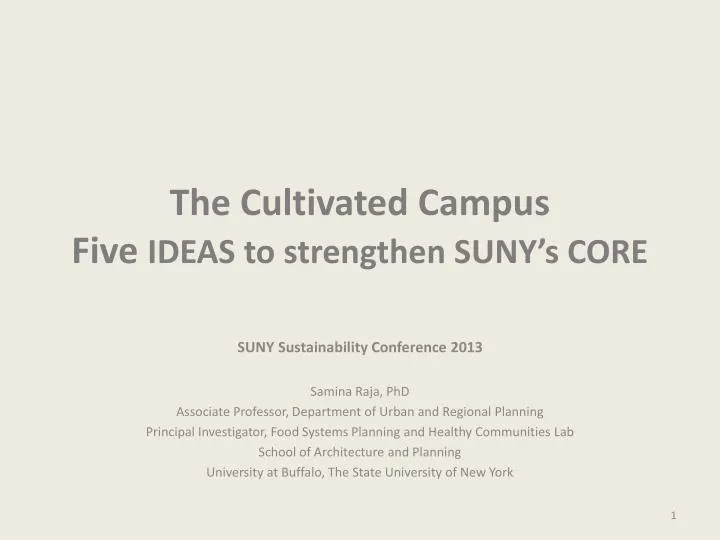 the cultivated campus five ideas to strengthen suny s core