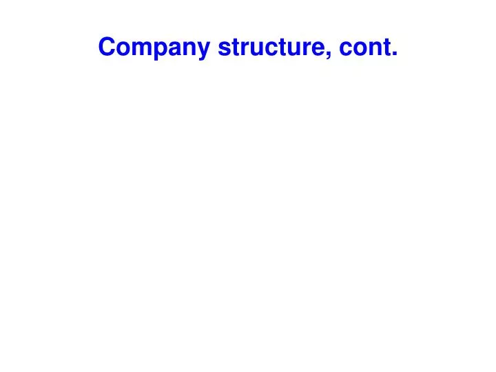 company structure cont