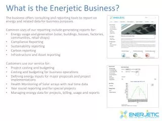 What is the Enerjetic Business?
