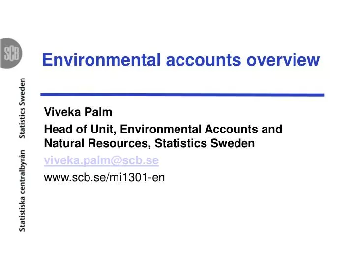 environmental accounts overview