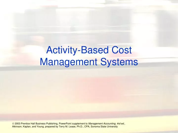 activity based cost management systems