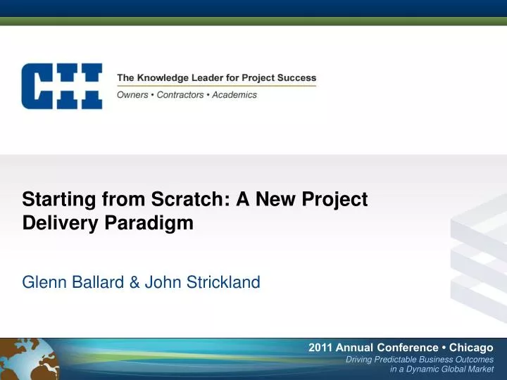 starting from scratch a new project delivery paradigm