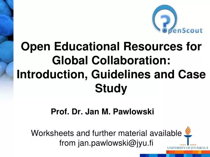 open educational resources for global collaboration introduction guidelines and case study