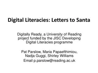 Digital Literacies : Letters to Santa