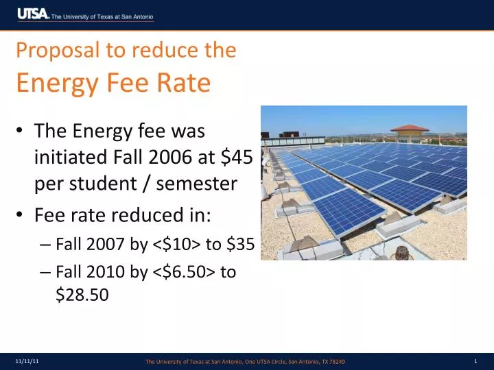 proposal to reduce the energy fee rate