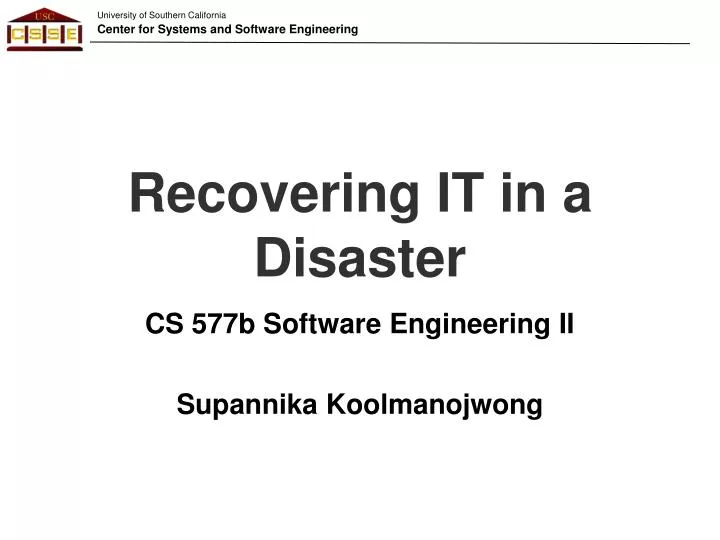 recovering it in a disaster