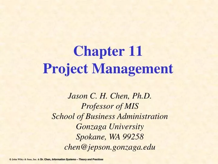 chapter 11 project management