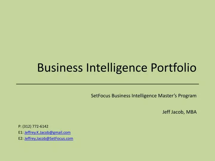 business intelligence portfolio
