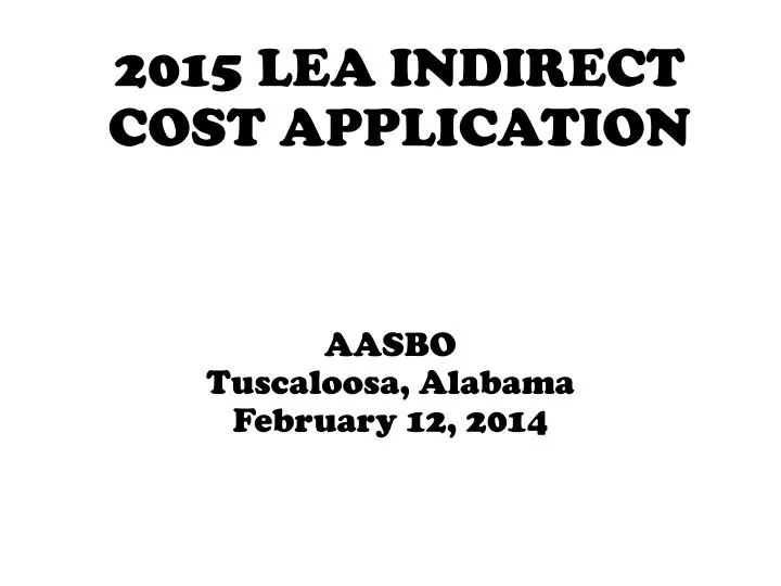 2015 lea indirect cost application