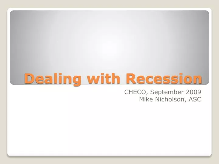 dealing with recession