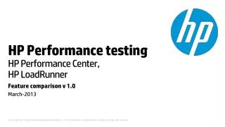HP Performance testing HP Performance Center, HP LoadRunner