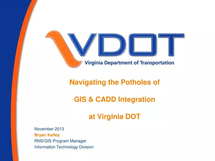 navigating the potholes of gis cadd integration at virginia dot