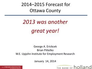 2014–2015 Forecast for Ottawa County