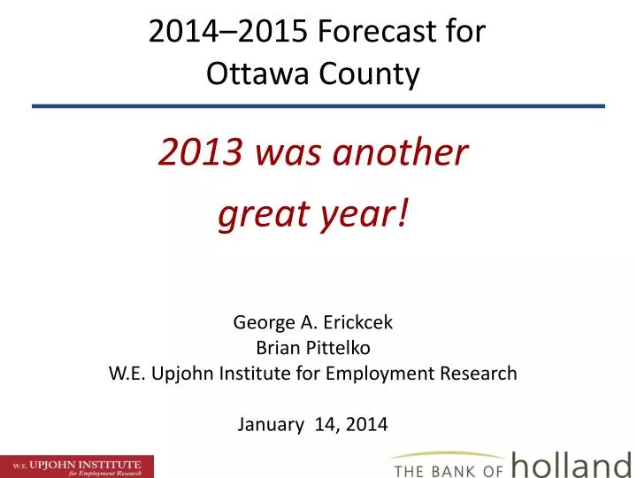 2014 2015 forecast for ottawa county