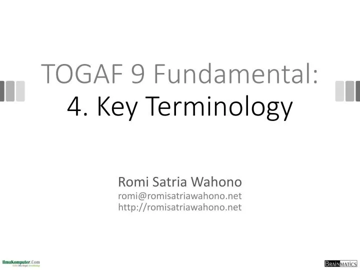 togaf 9 fundamental 4 key terminology
