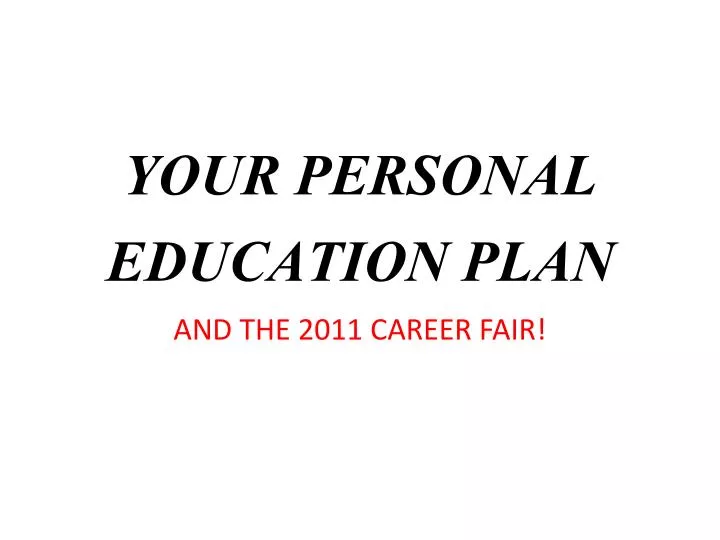 your personal education plan