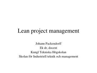 Lean project management