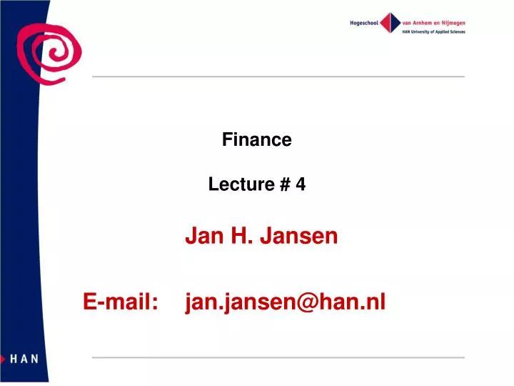 finance lecture 4