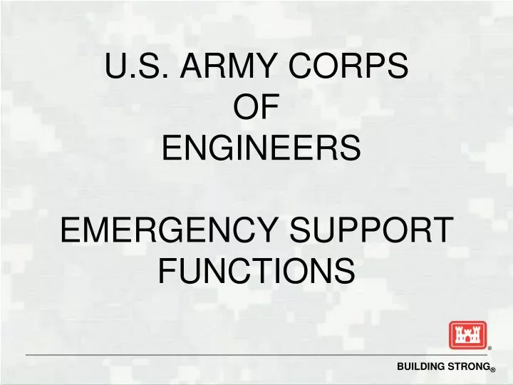 u s army corps of engineers emergency support functions