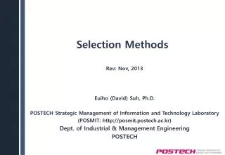 Selection Methods