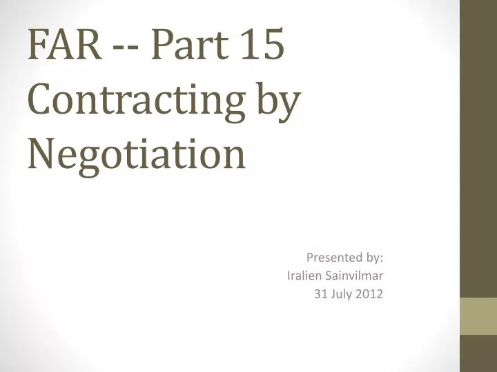 far part 15 contracting by negotiation