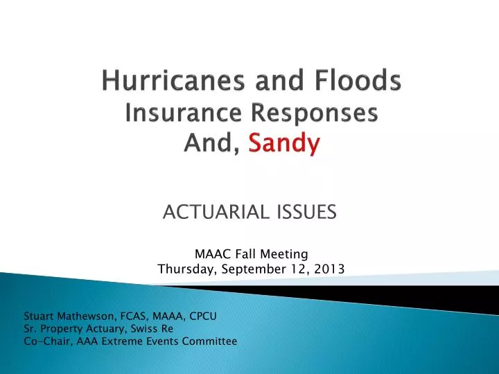hurricanes and floods insurance responses and sandy