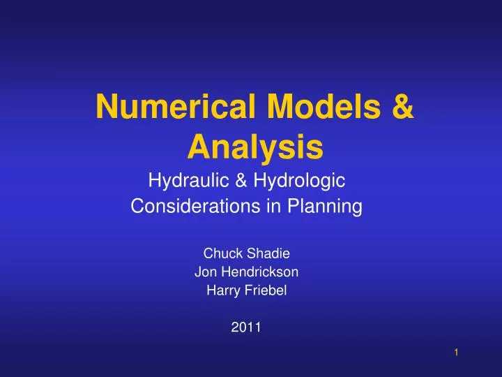 numerical models analysis