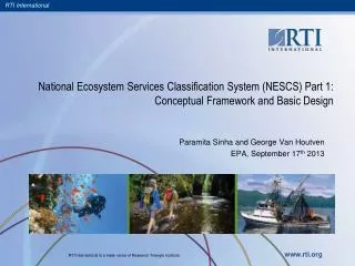 National Ecosystem Services Classification System (NESCS) Part 1: Conceptual Framework and Basic Design