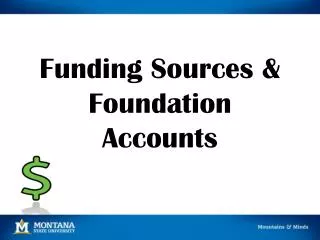 Funding Sources &amp; Foundation Accounts