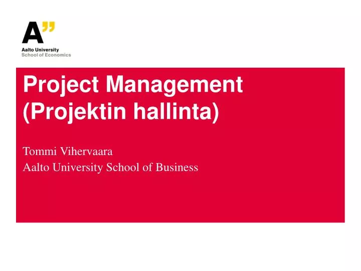 project management projektin hallinta