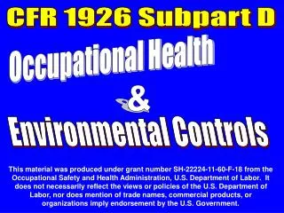 CFR 1926 Subpart D