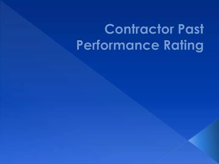 contractor past performance rating