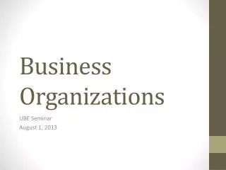 business organizations