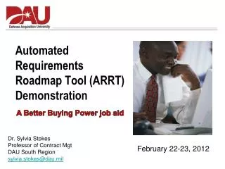 Automated Requirements Roadmap Tool (ARRT) Demonstration