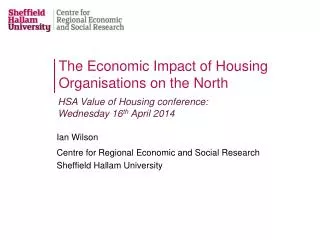The Economic Impact of Housing Organisations on the North