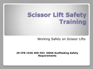 Scissor Lift Safety Training
