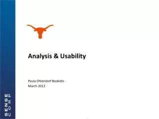 Analysis &amp; Usability