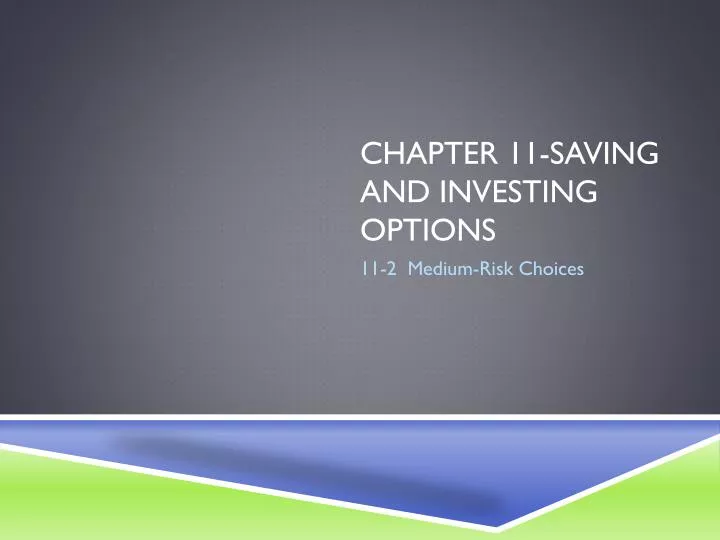 chapter 11 saving and investing options