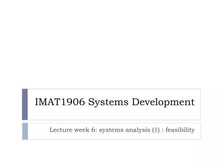 imat1906 systems development